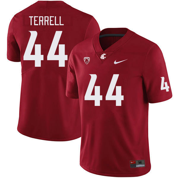 Men #44 Isaac Terrell Washington State Cougars College Football Jerseys Stitched Sale-Crimson